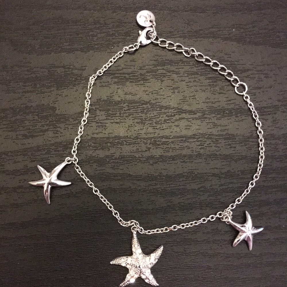 Stainless Steel Rhinestone Starfish Ankle Bracelet
